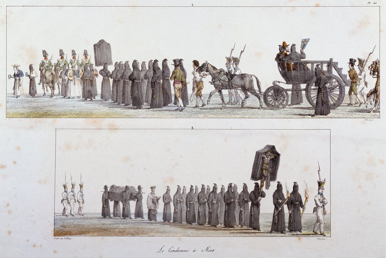 Ter dood veroordeeld (aquarel) door Antoine Jean Baptiste Thomas
