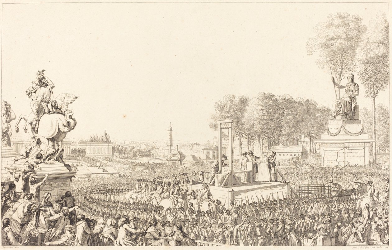 Dag van 16 oktober 1793, de dood van Marie-Antoinette door Antoine Jean Duclos after Charles Monnet