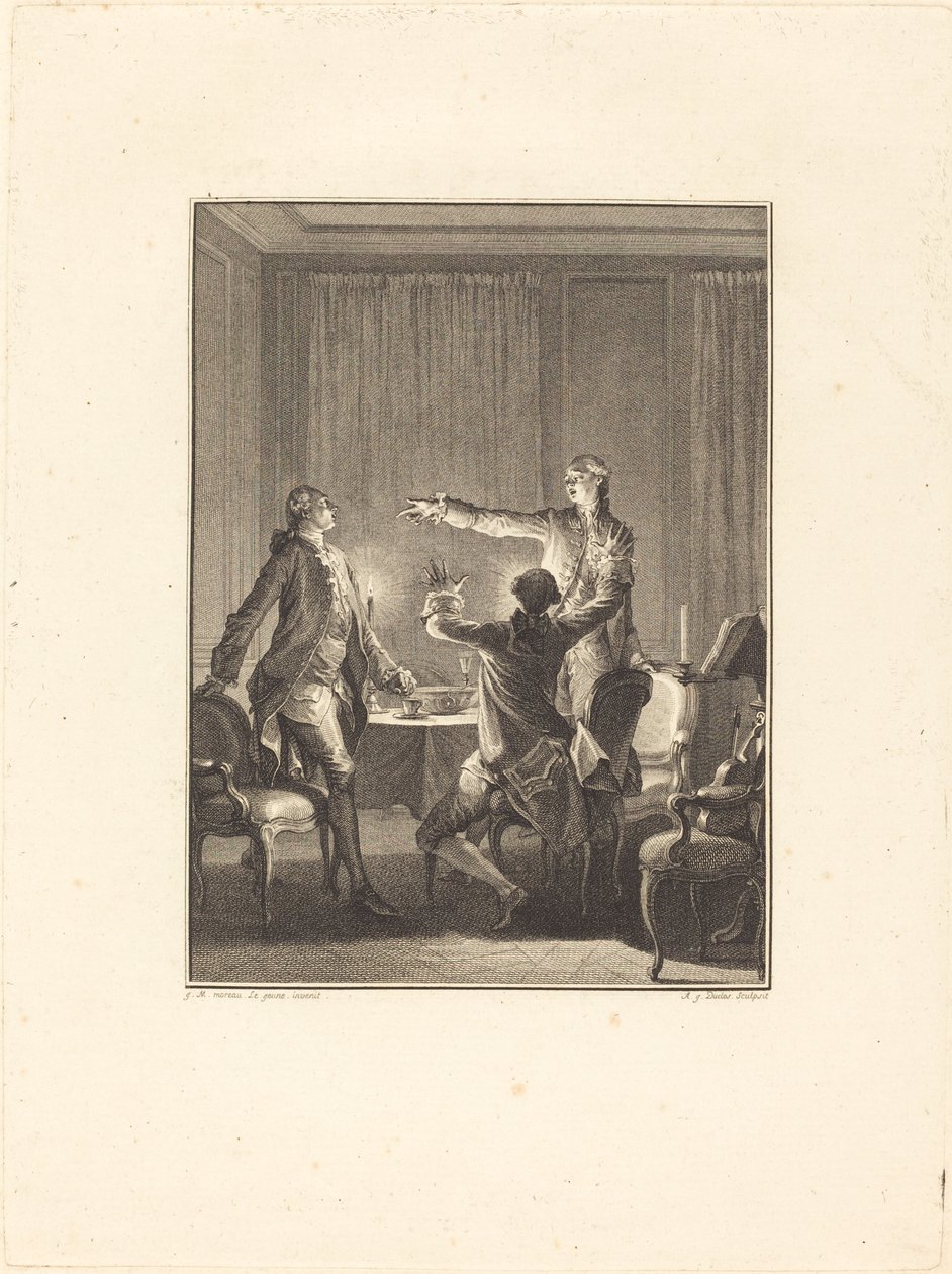 De provocatie door Antoine Jean Duclos after Jean Michel Moreau