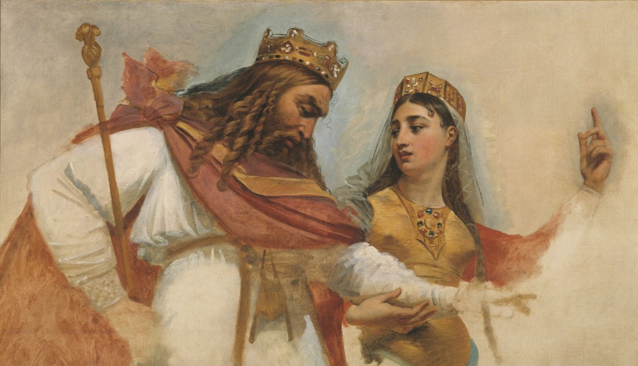 Schets voor de koepel van het Pantheon (Sainte-Geneviève kerk): Clovis en Clotilde, circa 1811 door Antoine Jean Gros