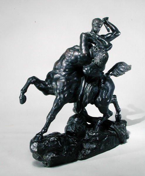 Theseus vecht tegen de centaur Bienor door Antoine Louis Barye