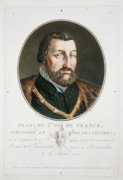 Francois I (1494-1547) koning van Frankrijk door Antoine Louis Francois Sergent Marceau
