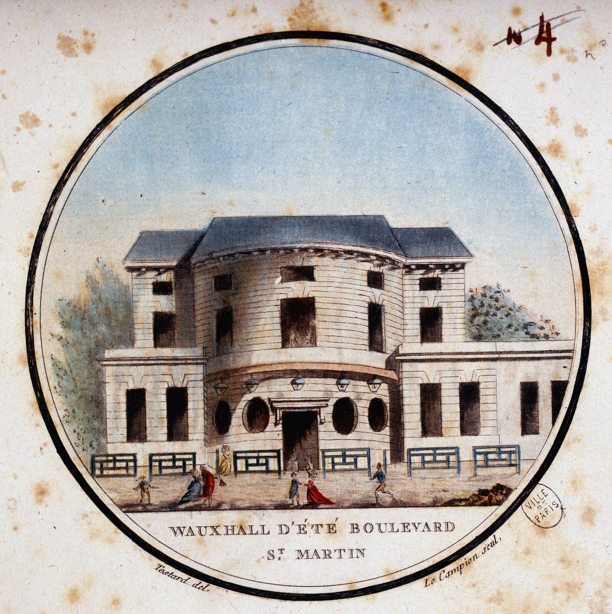 Halle aux calves, boulevard Saint Martin. In pittoreske uitzichten van de belangrijkste gebouwen van Parijs door Sergeant door Antoine Louis Francois Sergent Marceau