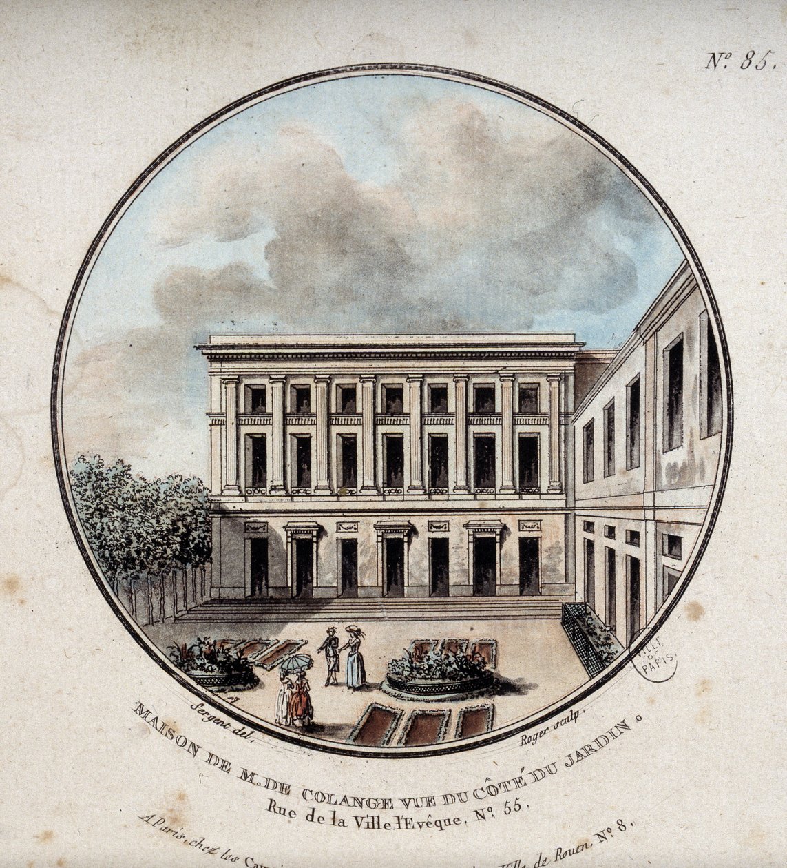 Huis van M. de Colange, uitzicht vanuit de tuin (rue Ville-l