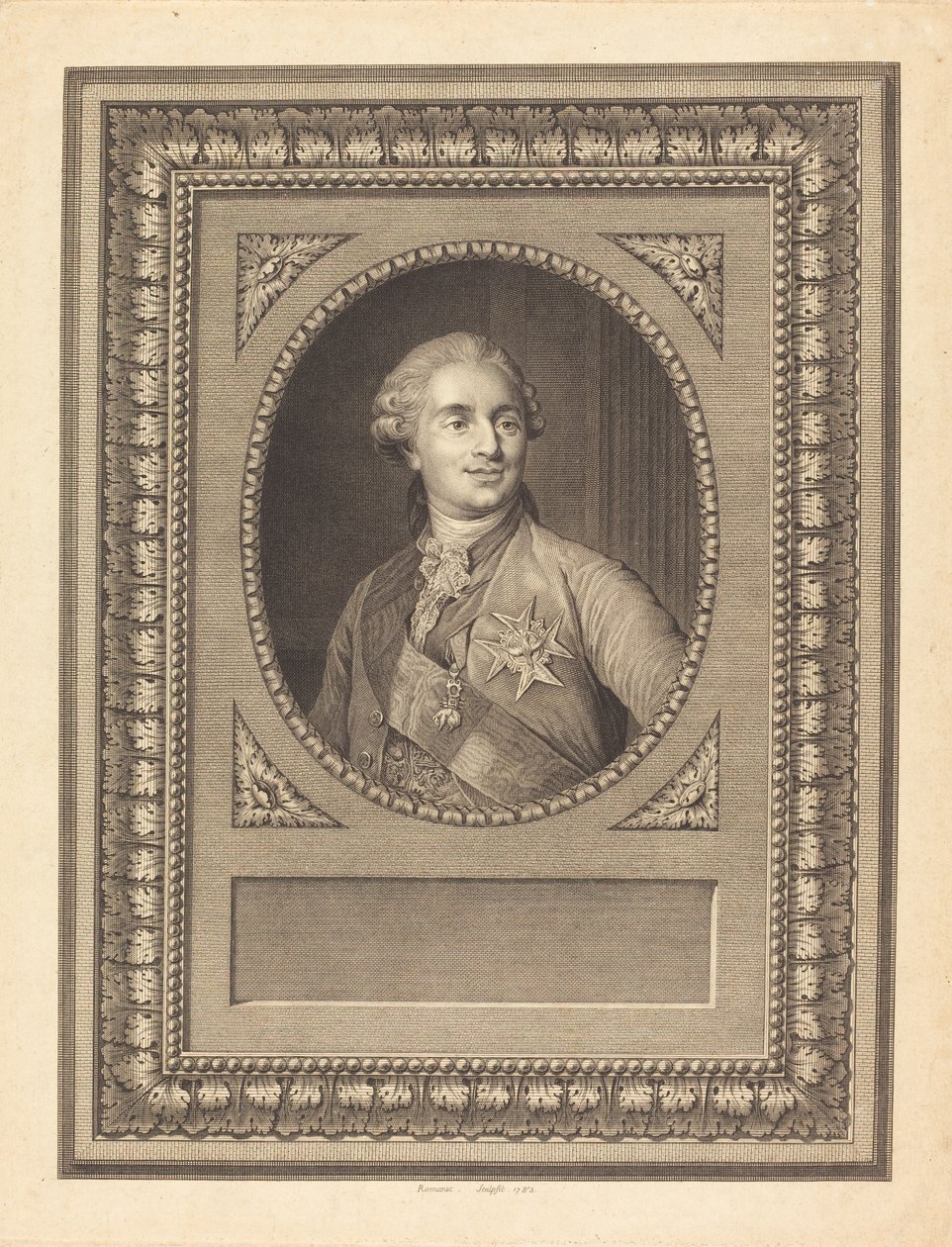 Lodewijk XVI, koning van Frankrijk door Antoine Louis Romanet after Joseph Siffred Duplessis