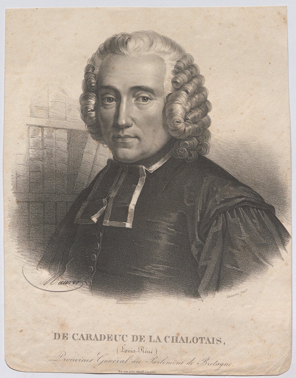 De Caradeuc de La Chalotais, Louis-René; procureur-generaal bij het Parlement van Bretagne. Geboren in 1701, overleden in 1785 door Antoine Maurin