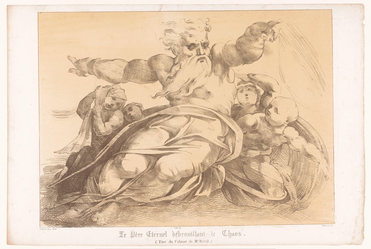 De schepping van de aarde uit chaos door God door Antoine Maurin