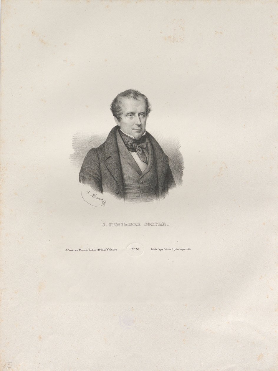 Portret van de schrijver James Fenimore Cooper 1789-1851, ca. 1840 door Antoine Maurin