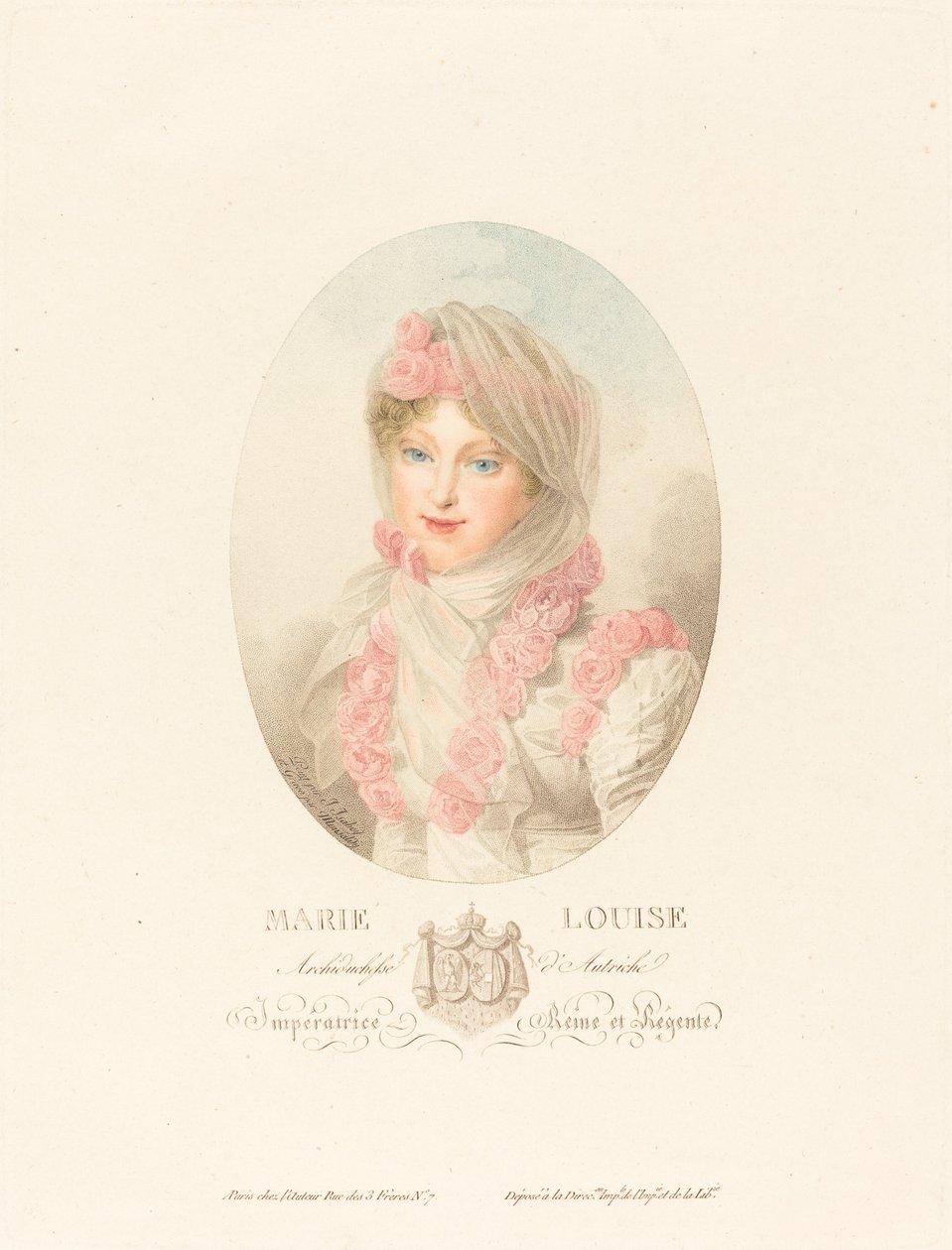 Marie-Louise, Keizerin van de Fransen door Antoine Maxime Monsaldy after Jean Baptiste Isabey