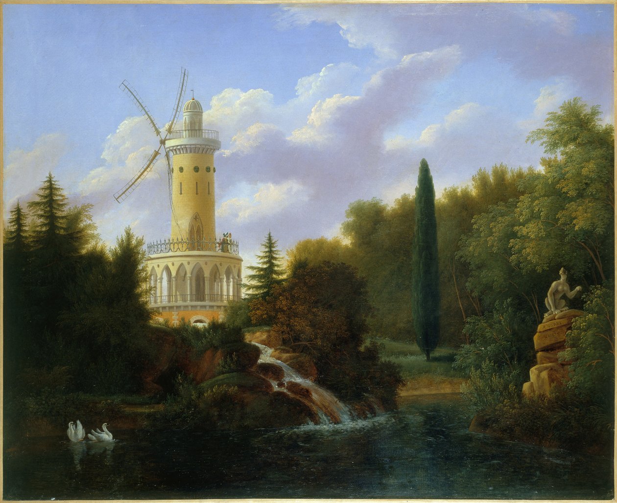 Molen bij de Folie-Beaujon in Parijs, 1827 door Antoine Patrice Guyot