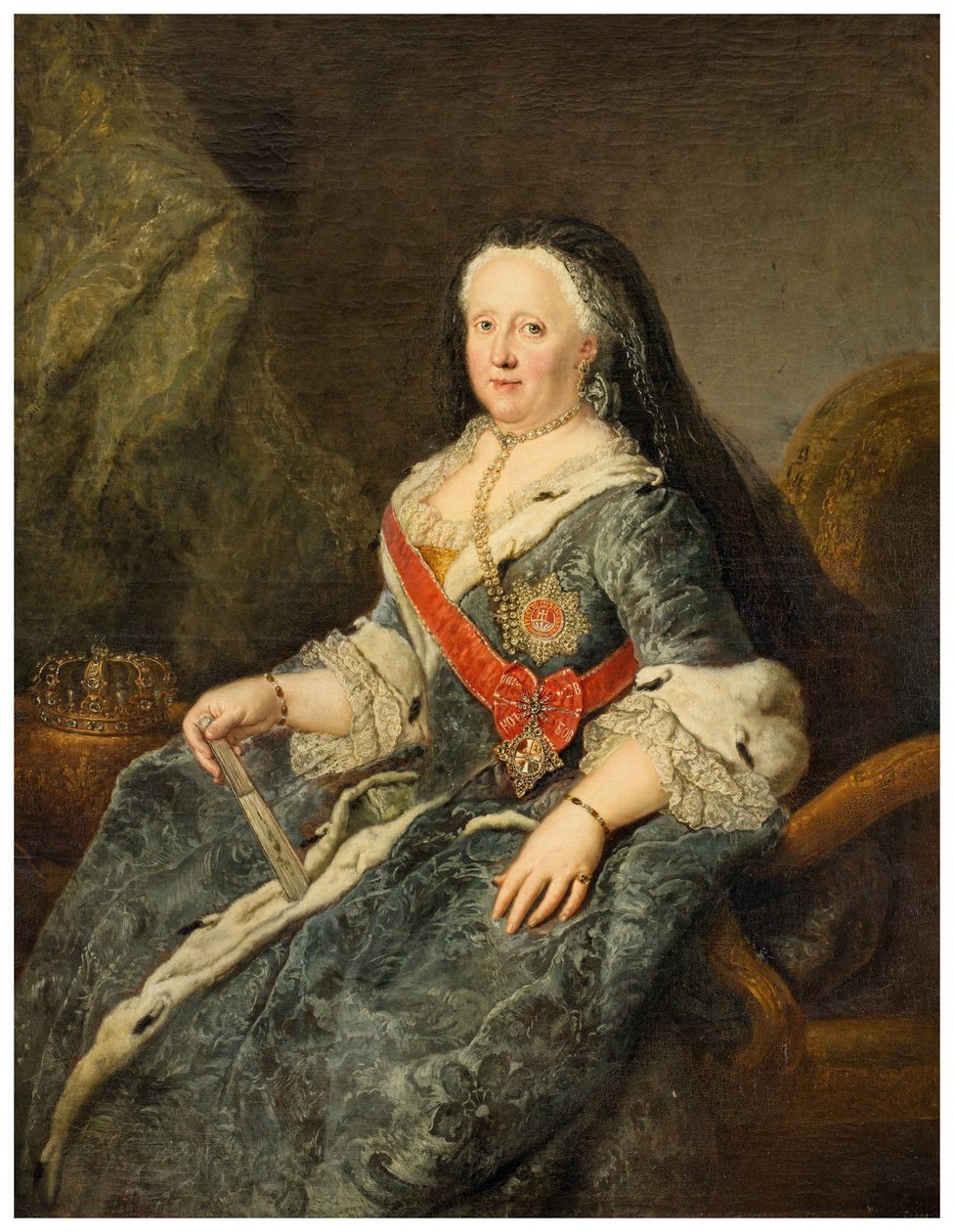 Johanna Elizabeth, prinses van Anhalt-Zerbst door Antoine Pesne