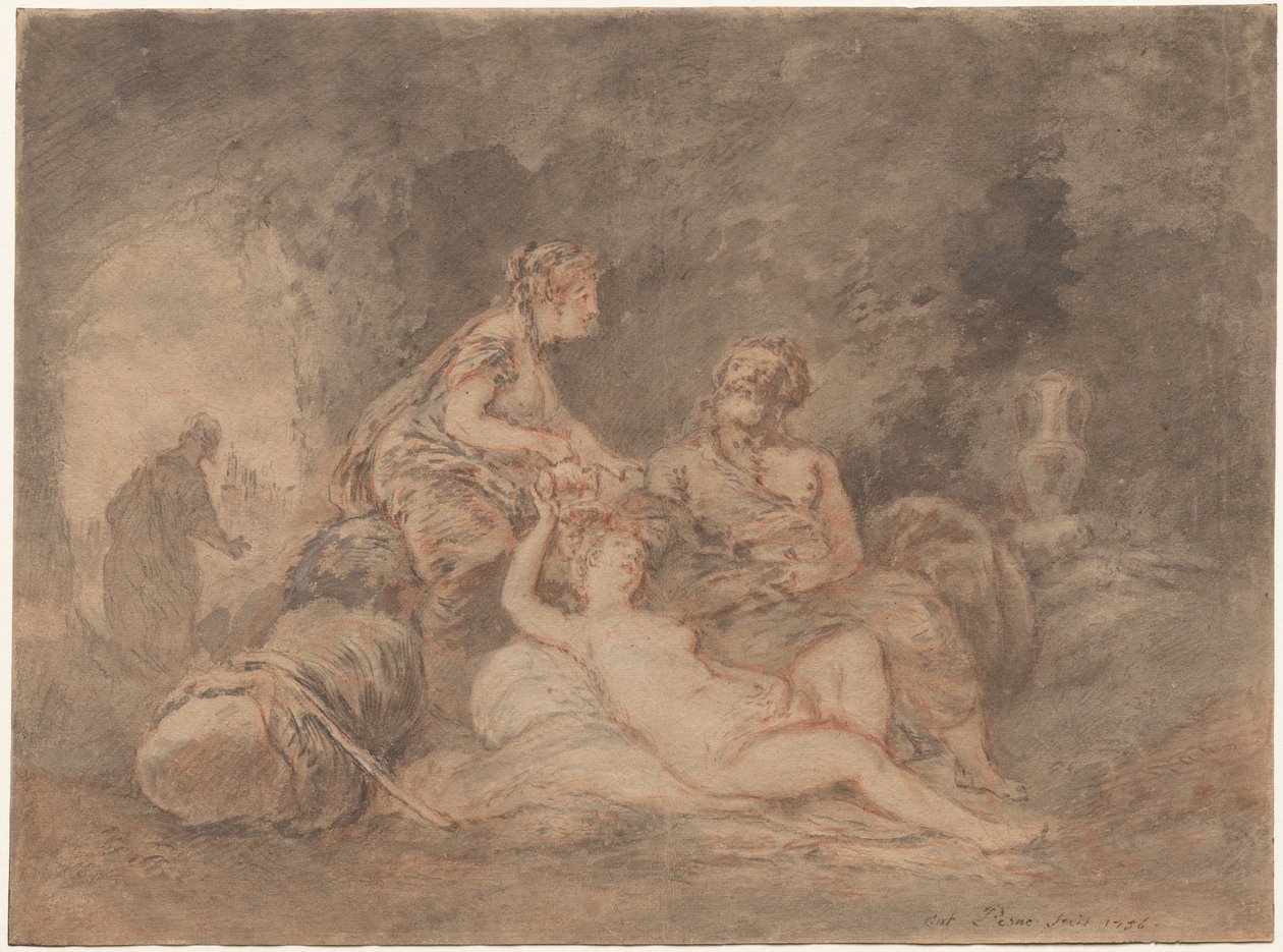 Lot en zijn dochters, 1756 door Antoine Pesne