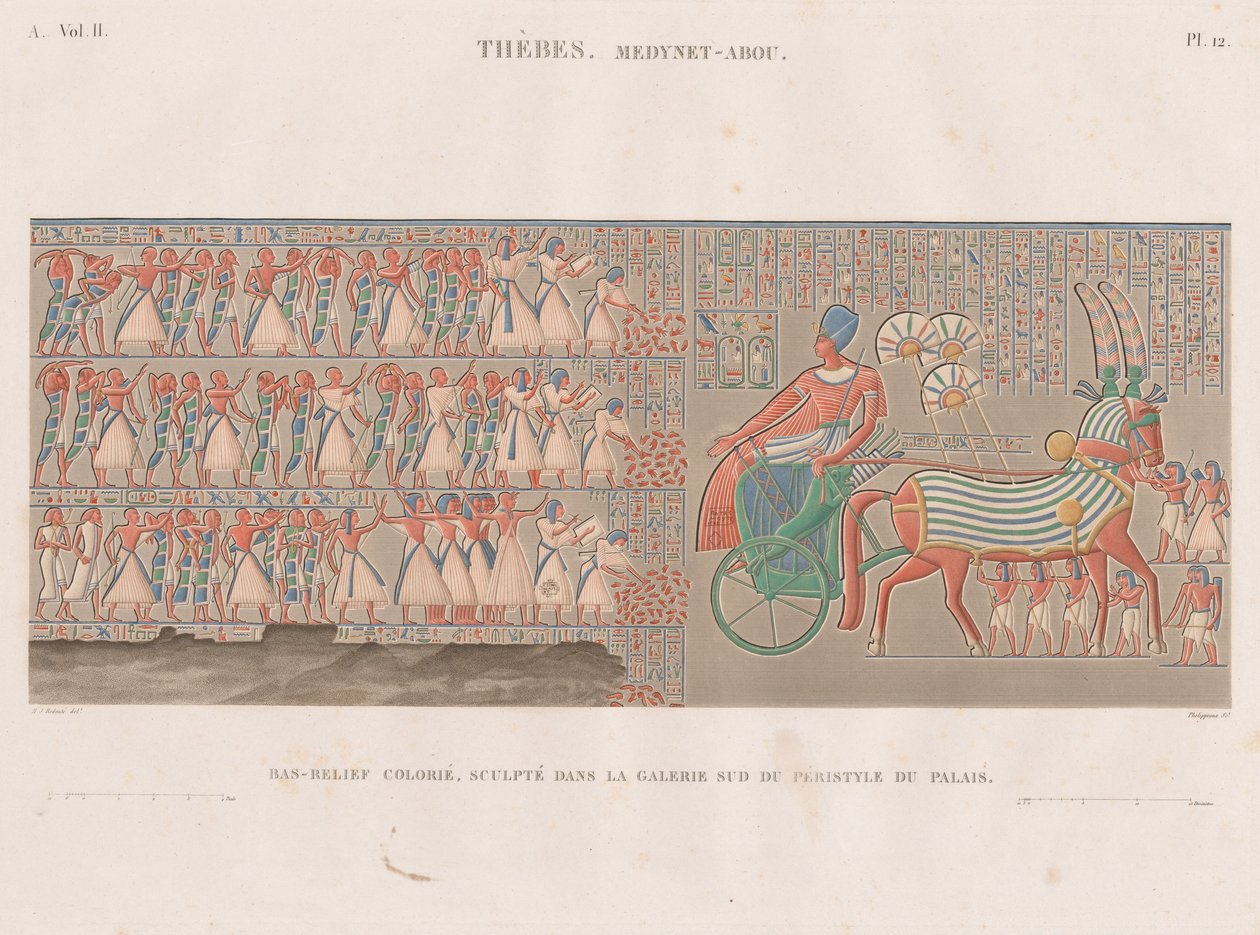 Beschrijving van Egypte: Thebe. Medynet-Abou, Vol. II, Pl. 12 door Antoine Phelippeaux