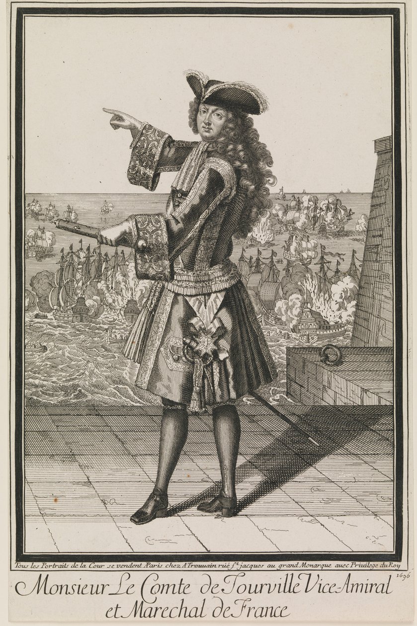 Monsieur Le Comte de Tourville Vice-Admiral en Maarschalk van Frankrijk door Antoine Trouvain