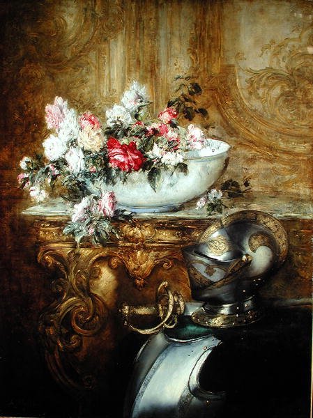 Stilleven van een Kom met Bloemen door Antoine Vollon