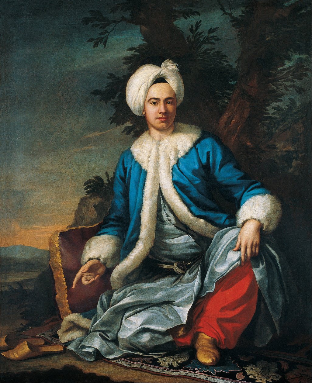 Een Europeaan in Turkse kleding door Antoine de Favray