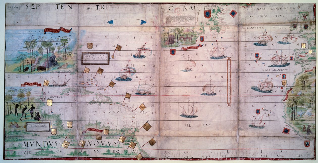 Kaart van de Noord-Atlantische Oceaan door Antoine de Hollande
