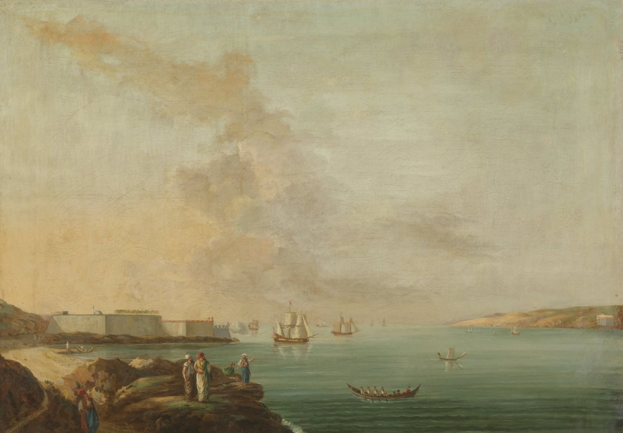 Gezicht op de Dardanellen door Antoine van der Steen