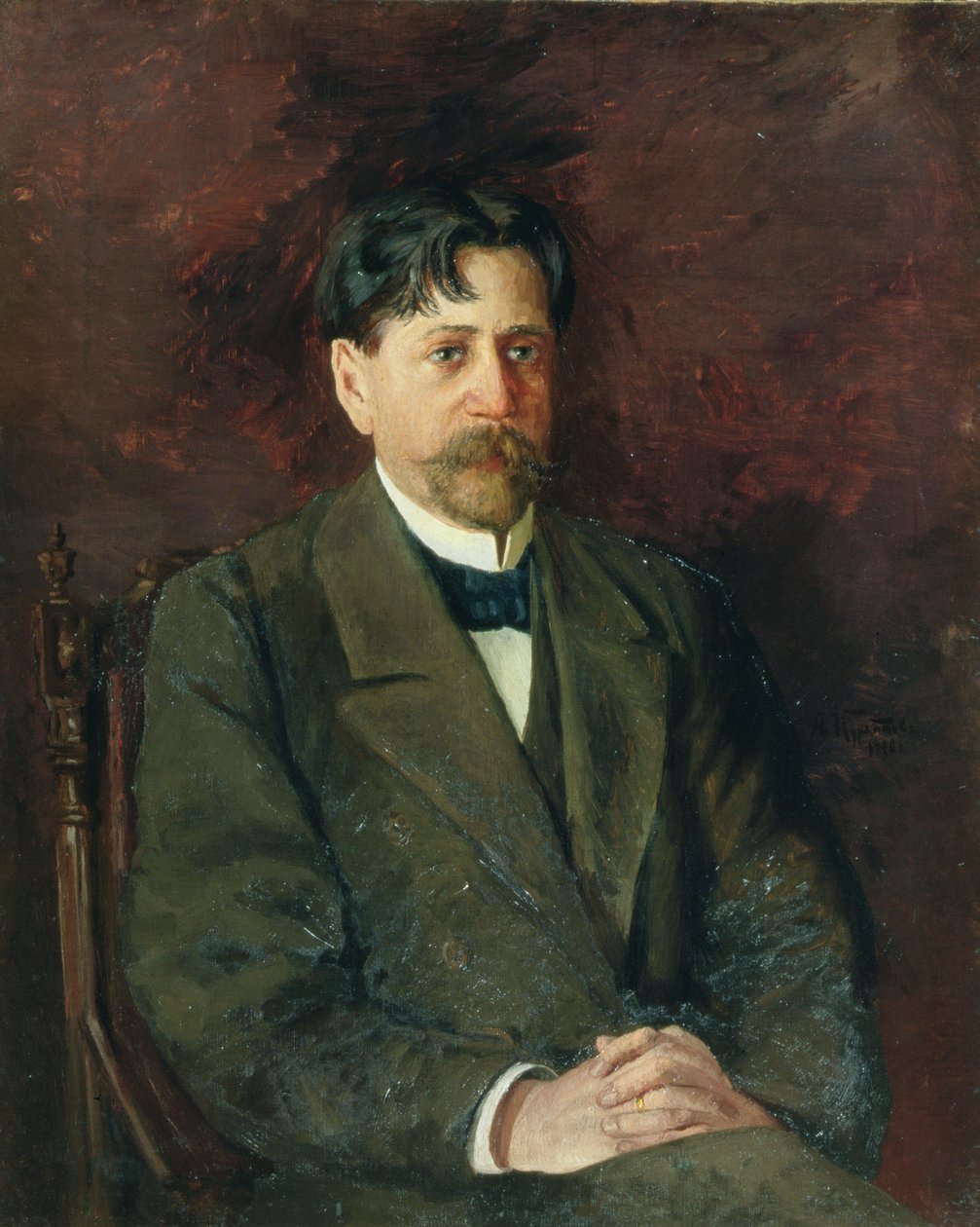 Portret van de dichter Innokenty Annensky (1856-1909), 1904-09 door Anton Nikolayevich Kurbatov