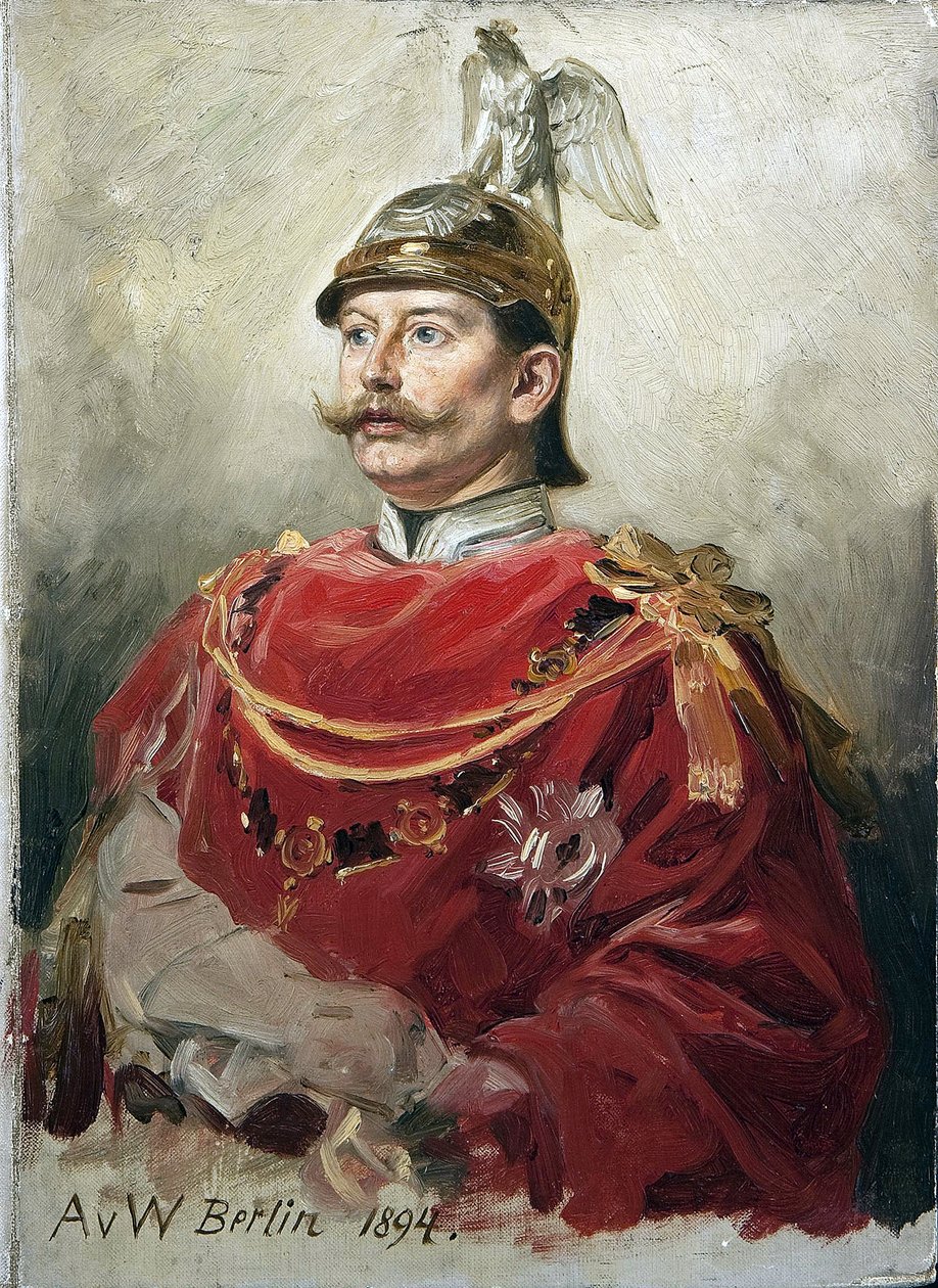Portret van Duitse keizer Wilhelm II (1859-1941), koning van Pruisen door Anton Alexander von Werner