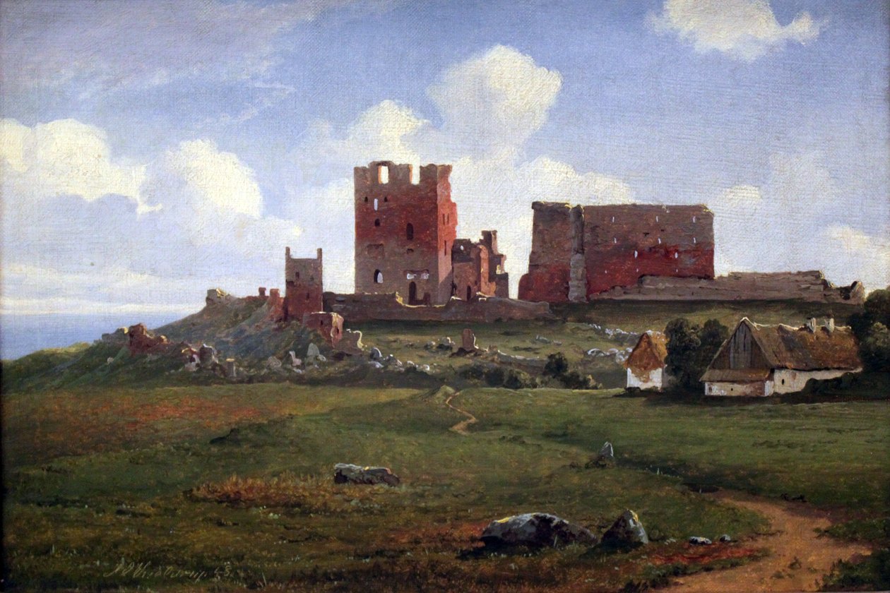 De ruïnes van Hammershus door Anton Eduard Kieldrup