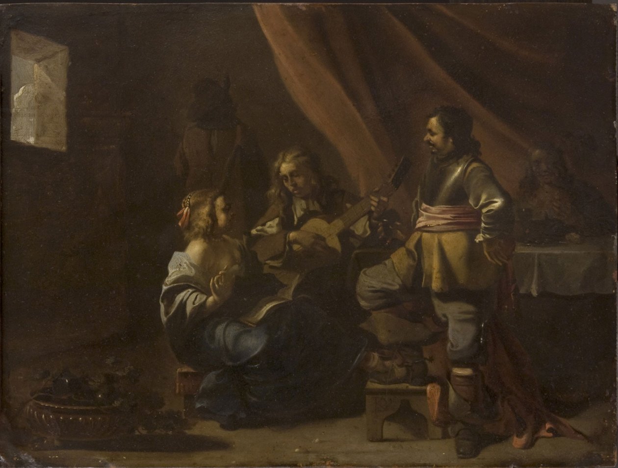 Dutch: Musicerend gezelschap in een interieur Concert door Anton Goubau