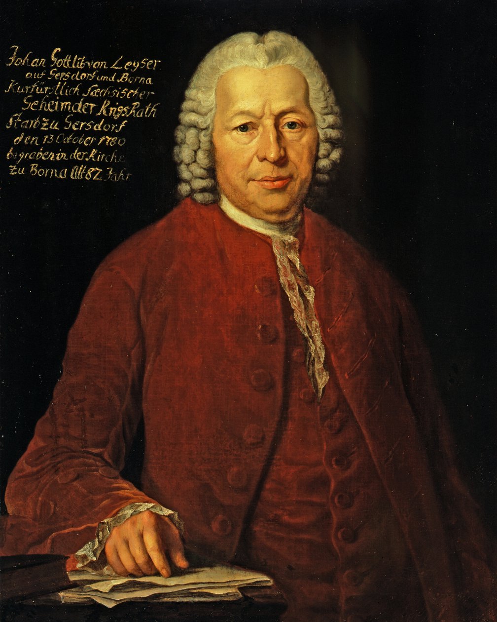 De keurvorstelijk-Saksische krijgsraad Johann Gottlieb von Leyser (ca. 1698-1780) door Anton Graff