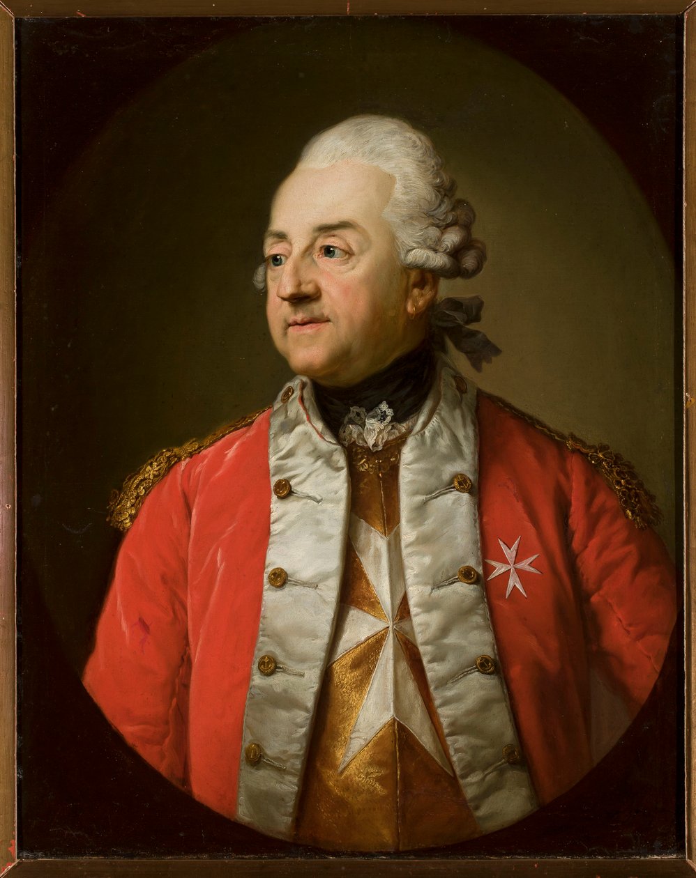 Portret van Johann N. Schaffgotsch in militair uniform door Anton Graff