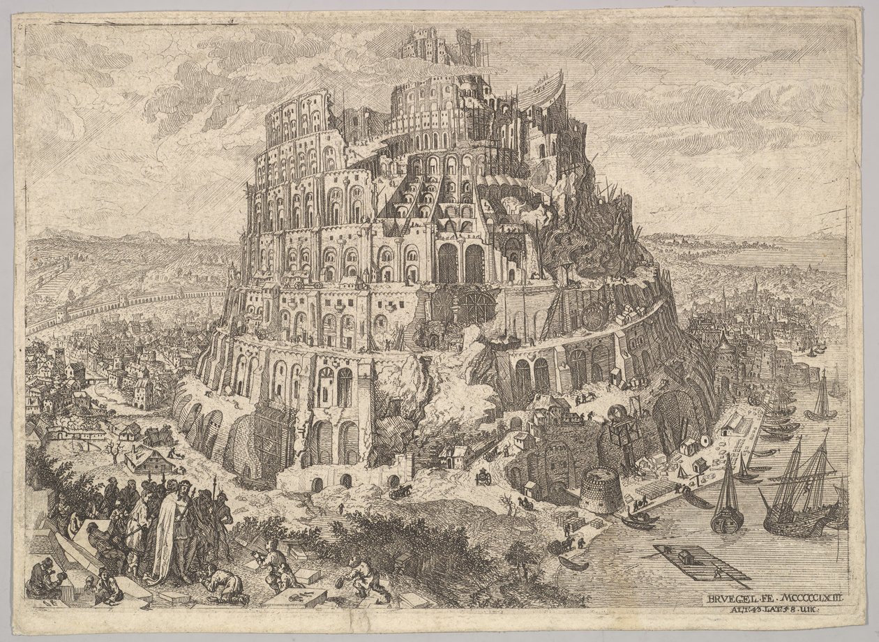 De Toren van Babel door Anton Joseph von Prenner