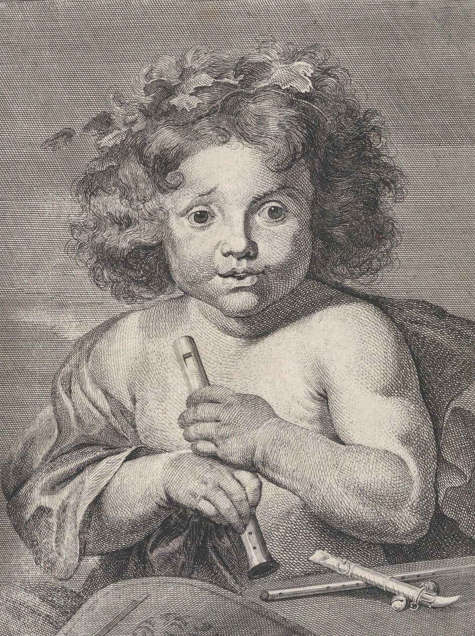 De Jonge Bacchus, met een fluit, 1728 door Anton Joseph von Prenner