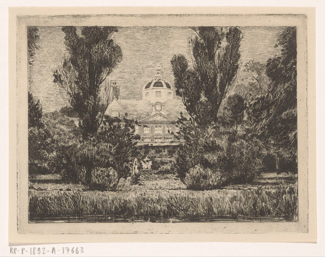 Achterzijde van Paleis Huis ten Bosch in Den Haag door Anton L. Koster