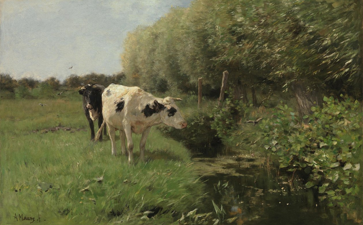 Koeien in de wei door Anton Mauve
