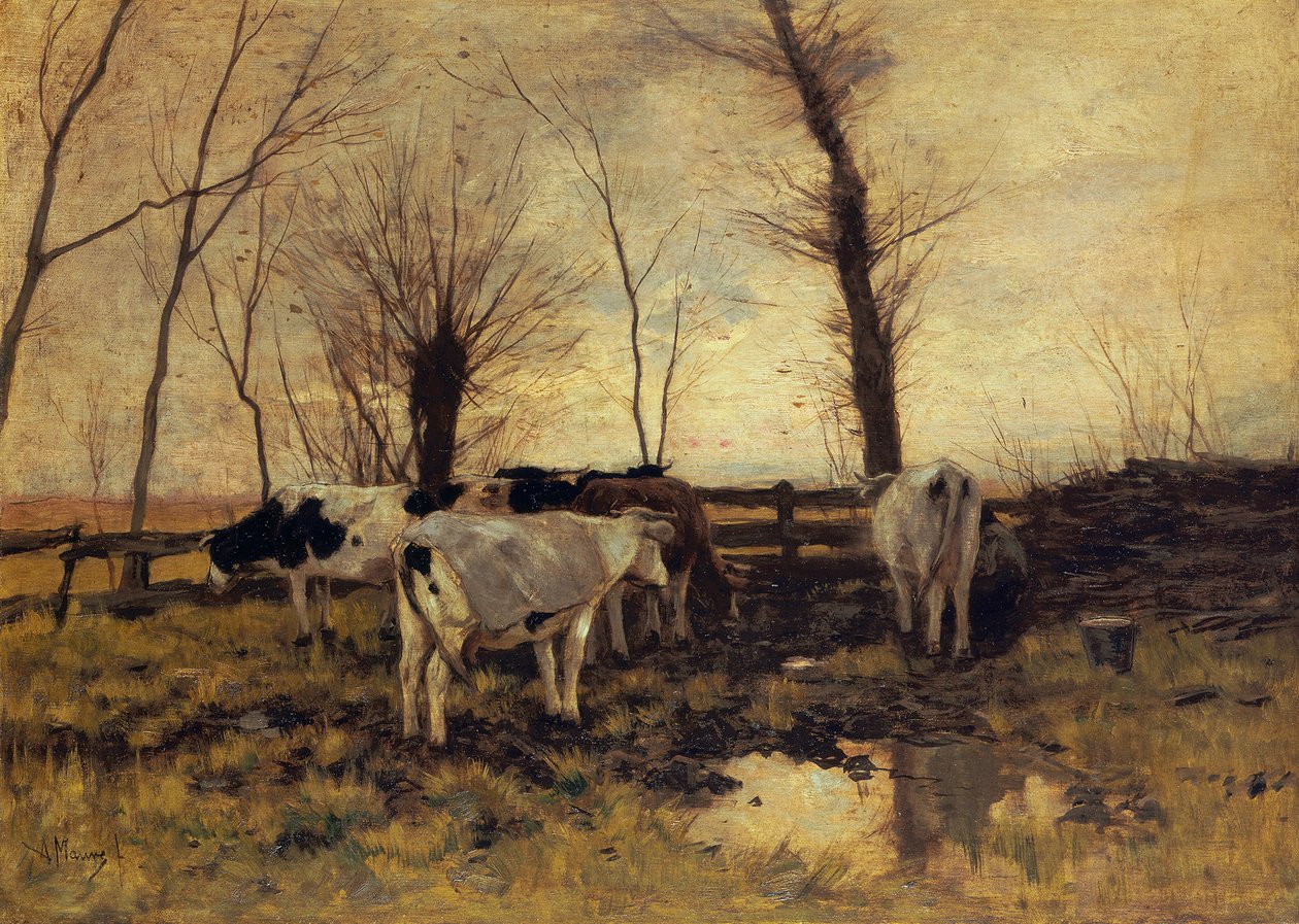 Koeien in de wei door Anton Mauve