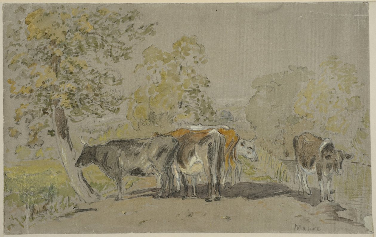 Landschap met vee door Anton Mauve