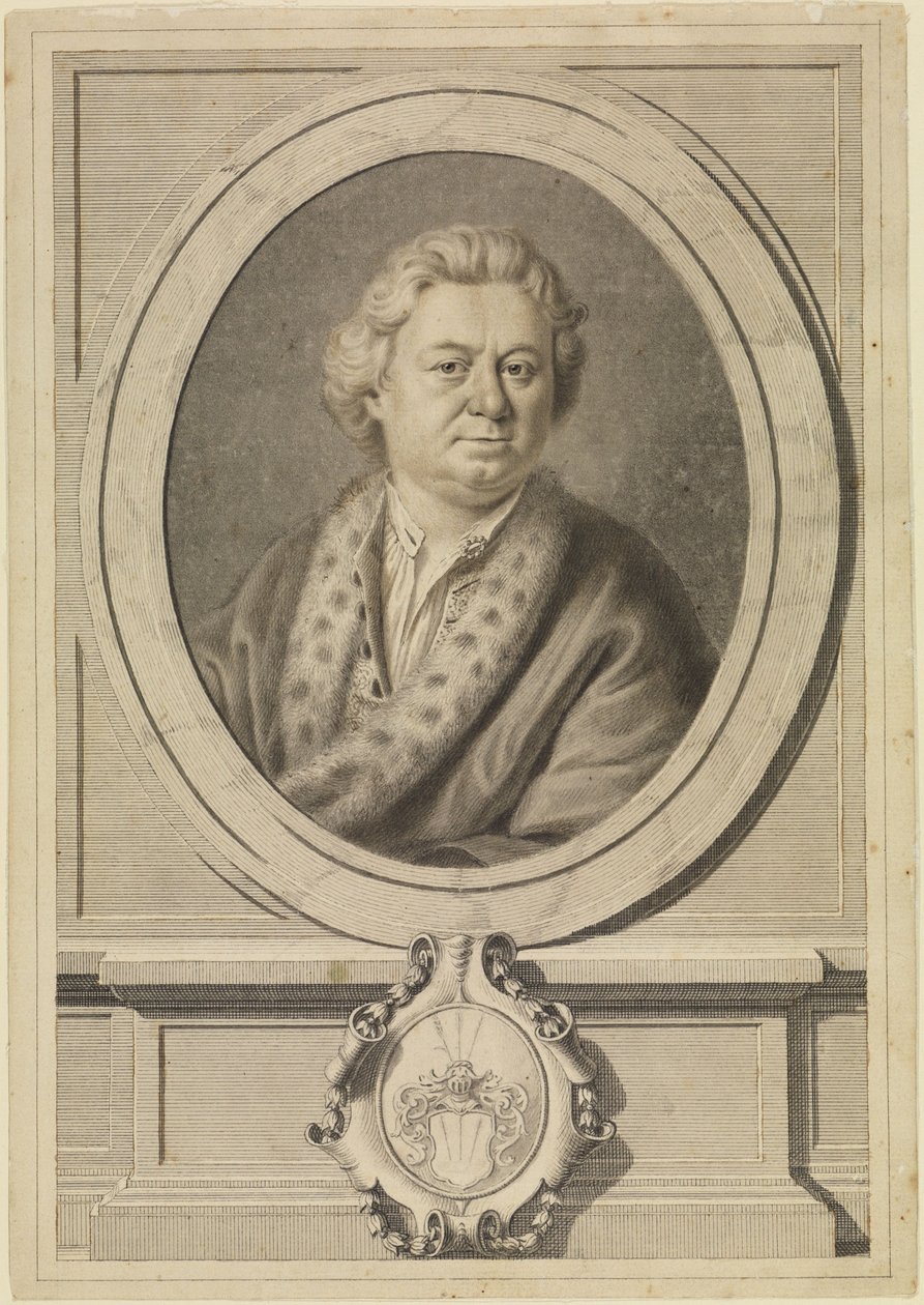 Portret van een oudere heer (voorloper van een kopergravure) door Anton Raphael Mengs