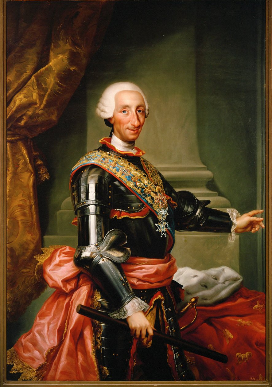 Karel III, koning van Spanje ... (schilderij op doek) door Anton Raphael Mengs