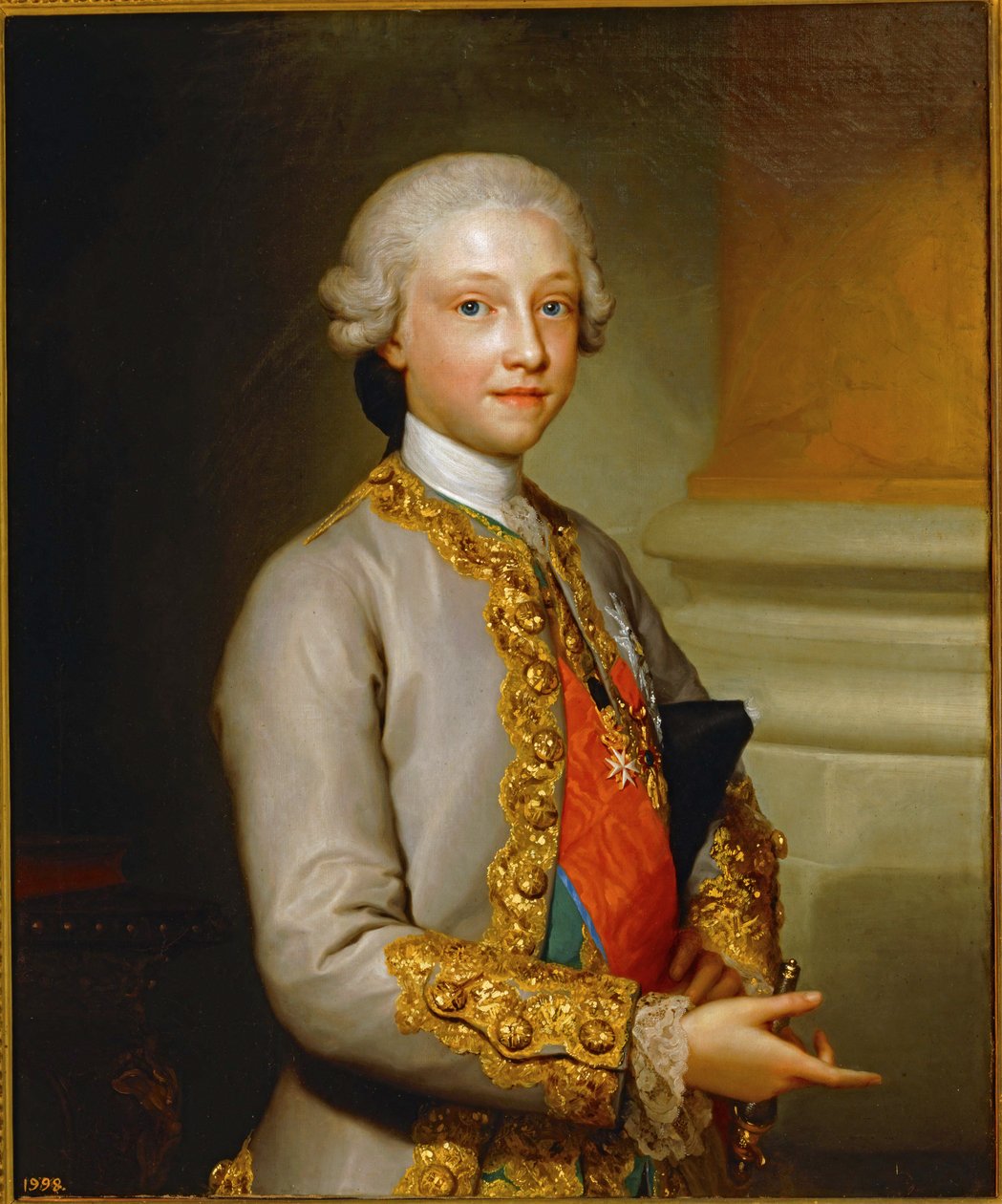 Kind Gabriel de Bourbon ... (schilderij op doek) door Anton Raphael Mengs