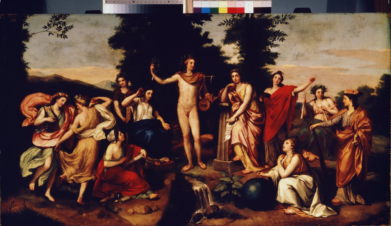 Parnassus, ca. 1750-60 door Anton Raphael Mengs