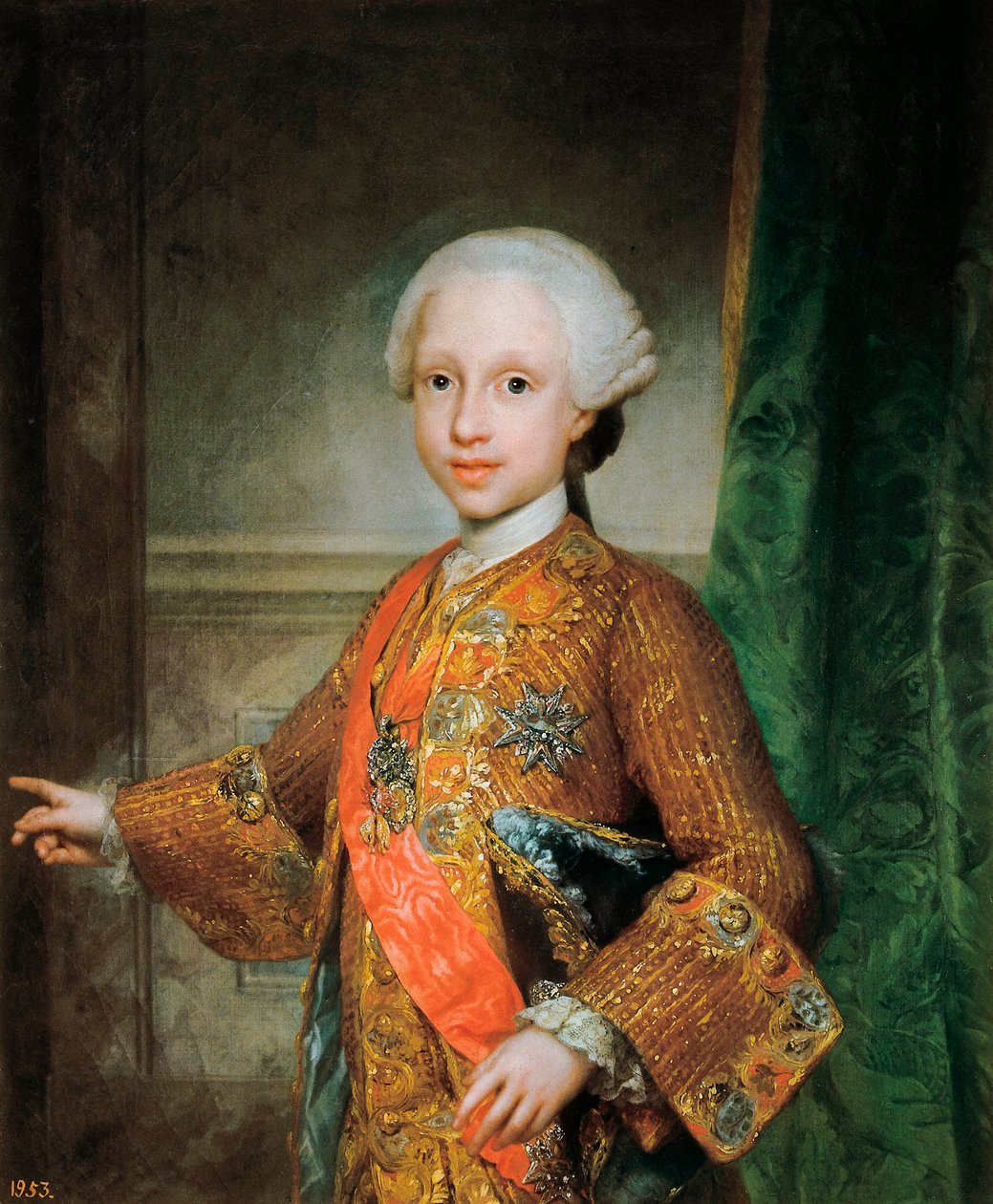 Portret van François Xavier de Bourbon, Infant van Spanje door Anton Raphael Mengs