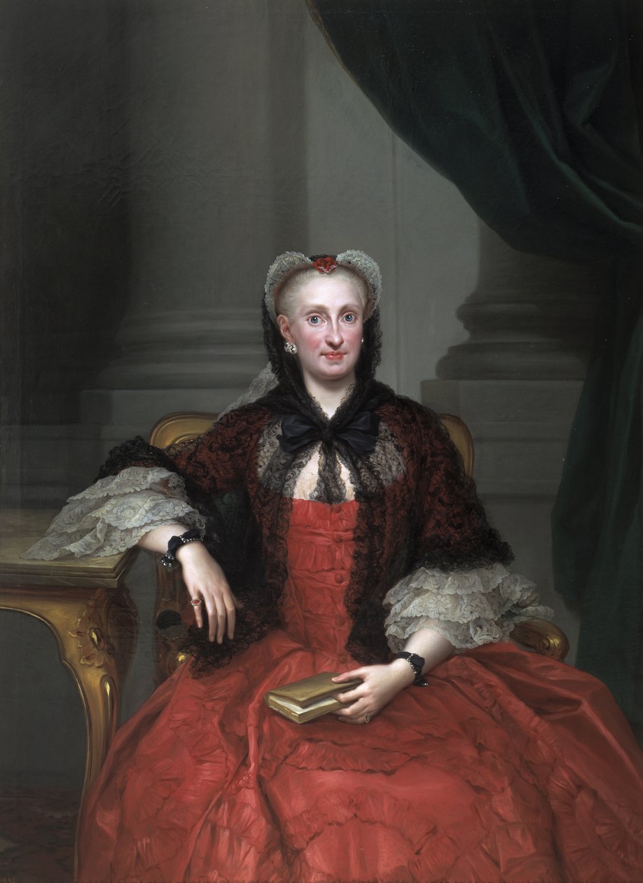 Portret van Maria Amalia van Saksen 1724-1760, koningin-gemalin van Spanje, ca. 1760 door Anton Raphael Mengs
