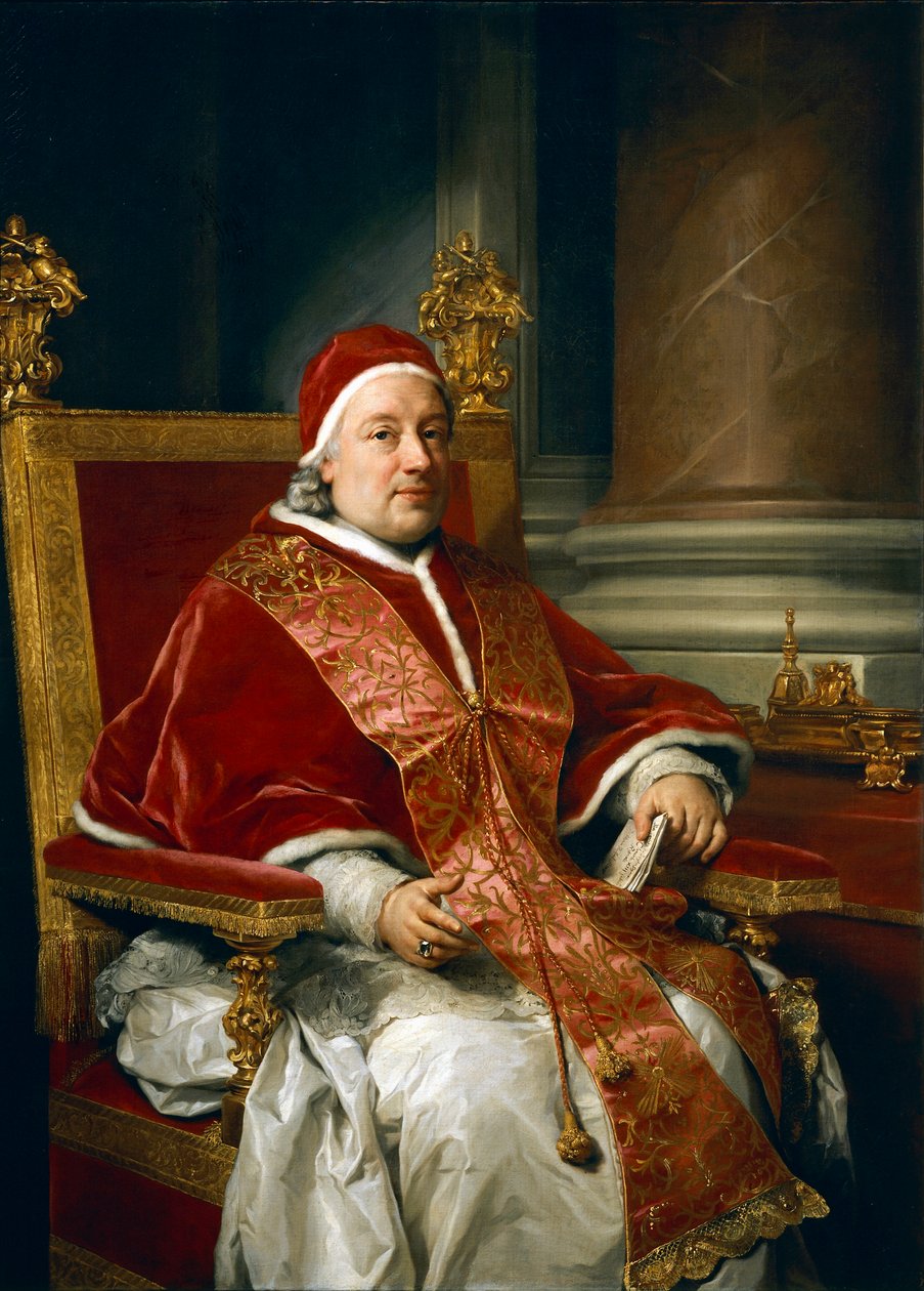 Portret van paus Clemens XIII Rezzonico, door Anton Raphael Mengs door Anton Raphael Mengs