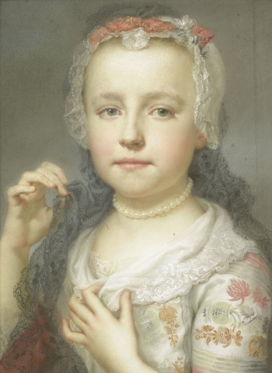 Portret van een jong meisje, waarschijnlijk Julie Carlotta Mengs, zuster van de kunstenaar door Anton Raphael Mengs