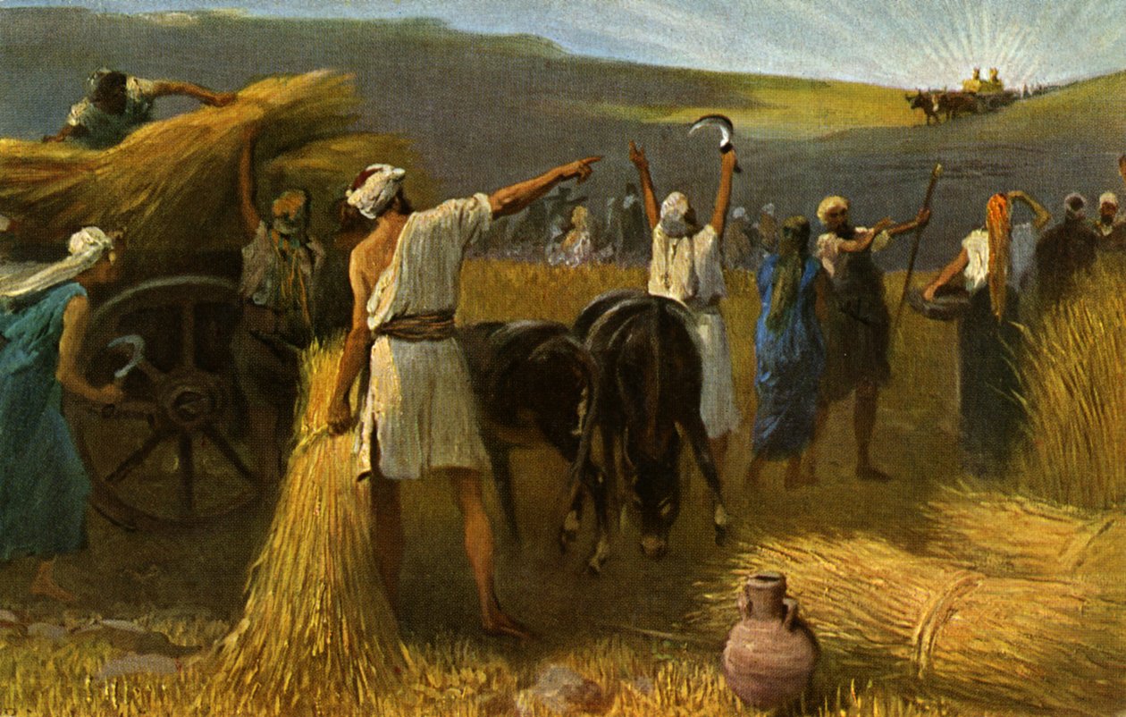 Terugkeer van de Ark, Oude Testament (prent) door Anton Robert (after) Leinweber