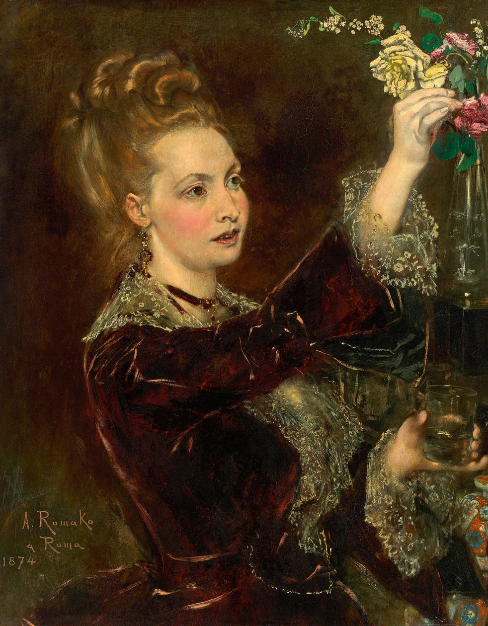 Elisabeth von Nast-Kolb, geb. Hardegg door Anton Romako