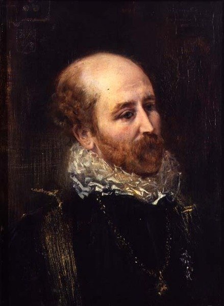 Portret van Henry Francis Makins in verkleedkleding door Anton Romako