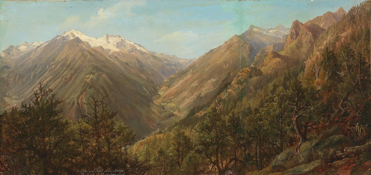 Uitzicht vanuit Thörl in het Moldadal met de Hochalpenspitzl door Anton Schiffer