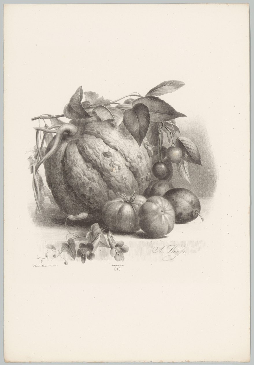 Pompoen, tomaten en kersen door Anton Weiss