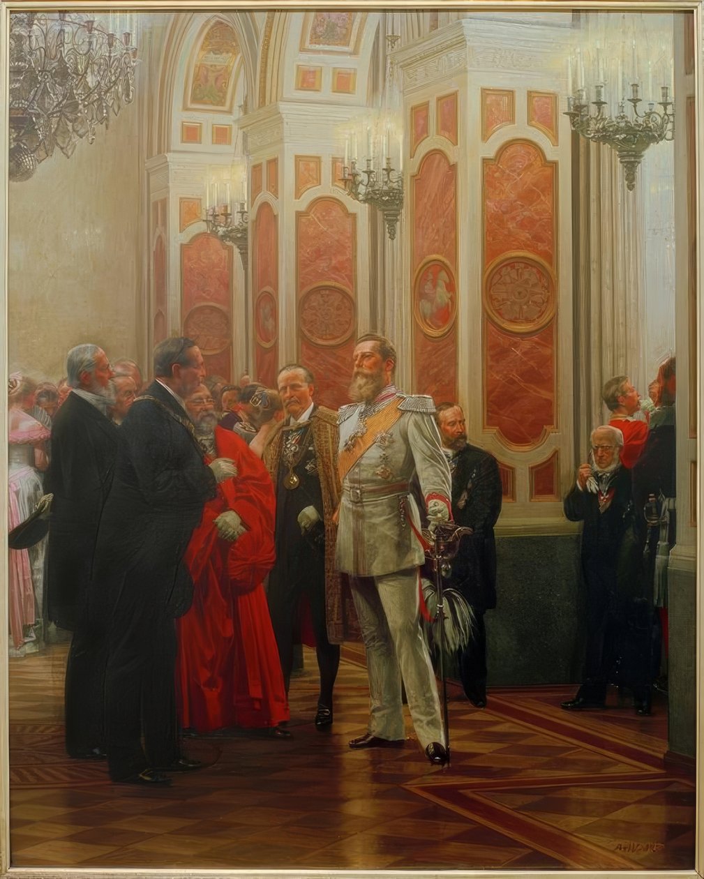 Friedrich III op hofbal / Werner door Anton Alexander von Werner