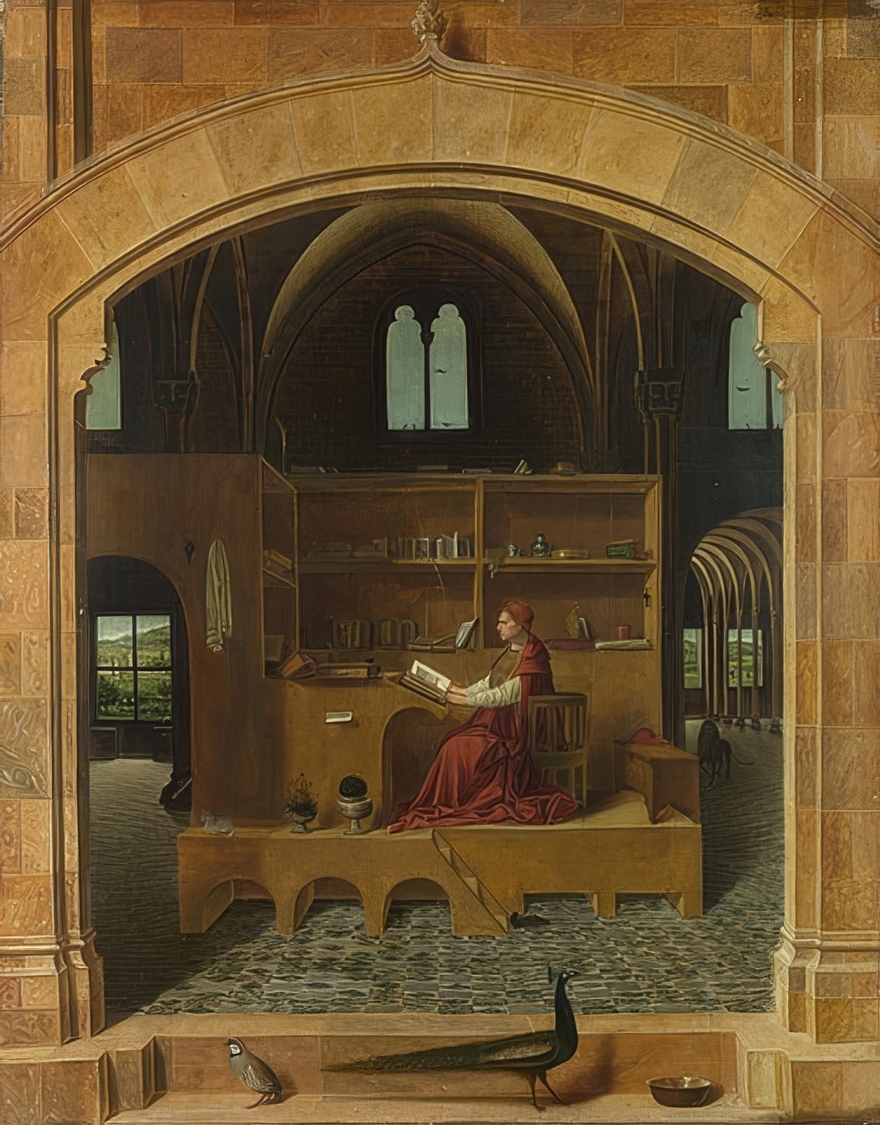 De heilige Hiëronymus in zijn studeervertrek door Antonello da Messina