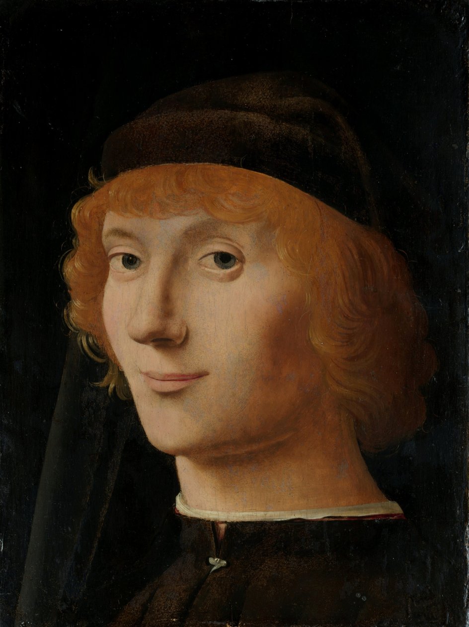 Portret van een jonge man door Antonello da Messina